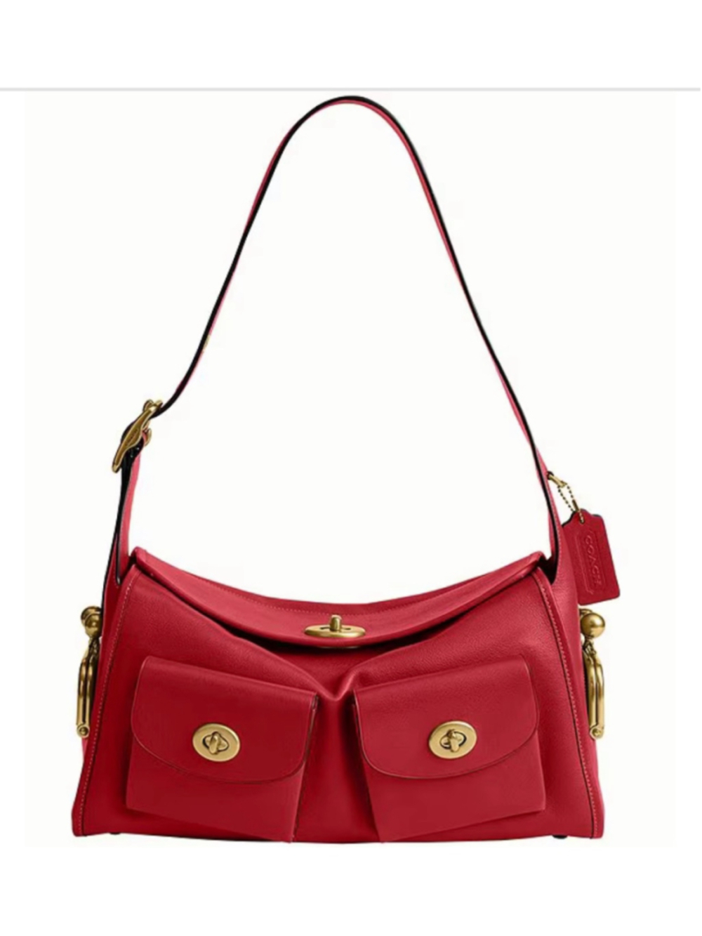 Coach Originals Turnlock Haversack Leather Shoulder Bag - Scarlett